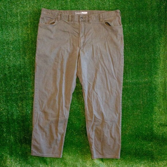 CARHARTT RELAXED FIT MENS JEANS WORK PANTS LIGHT GREEN DENIM OUTDOOR SIZE 46X32 - Picture 1 of 5
